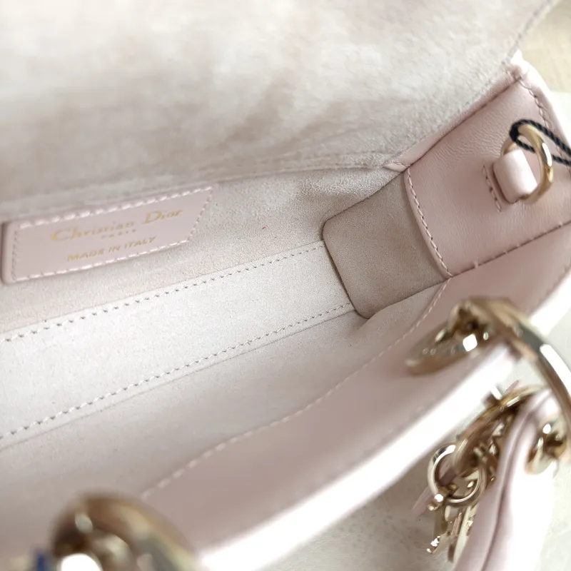 DIOR Crossbody Bag Lady D-Joy Pink Lambskin Mini 16 × 5 × 9 cm — detail view 9 of 11