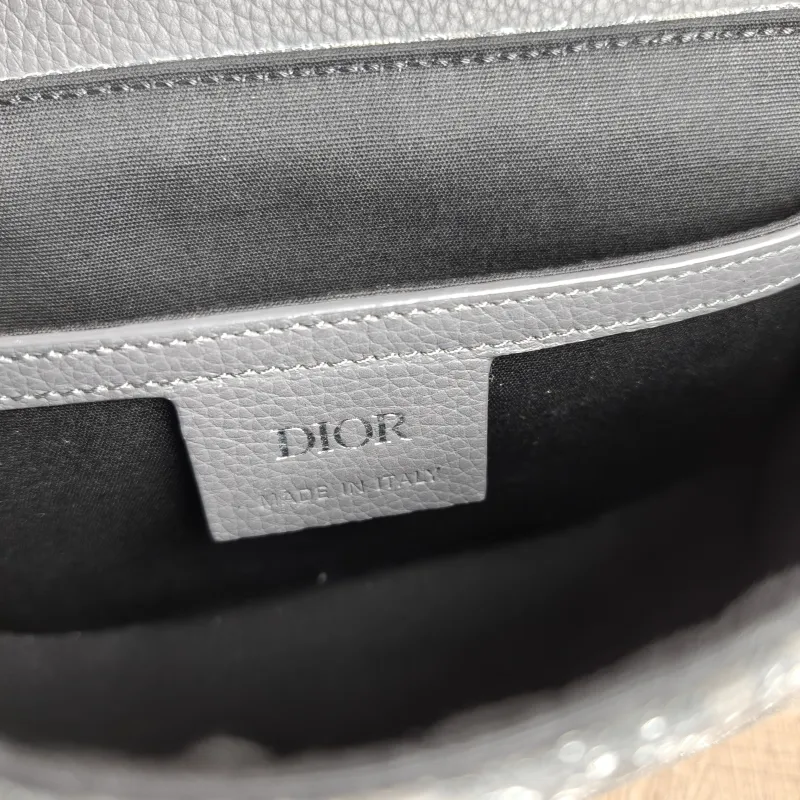 DIOR Crossbody Bag Grey Canvas Mini 20 × 5.5 × 13.5 cm — detail view 2 of 11