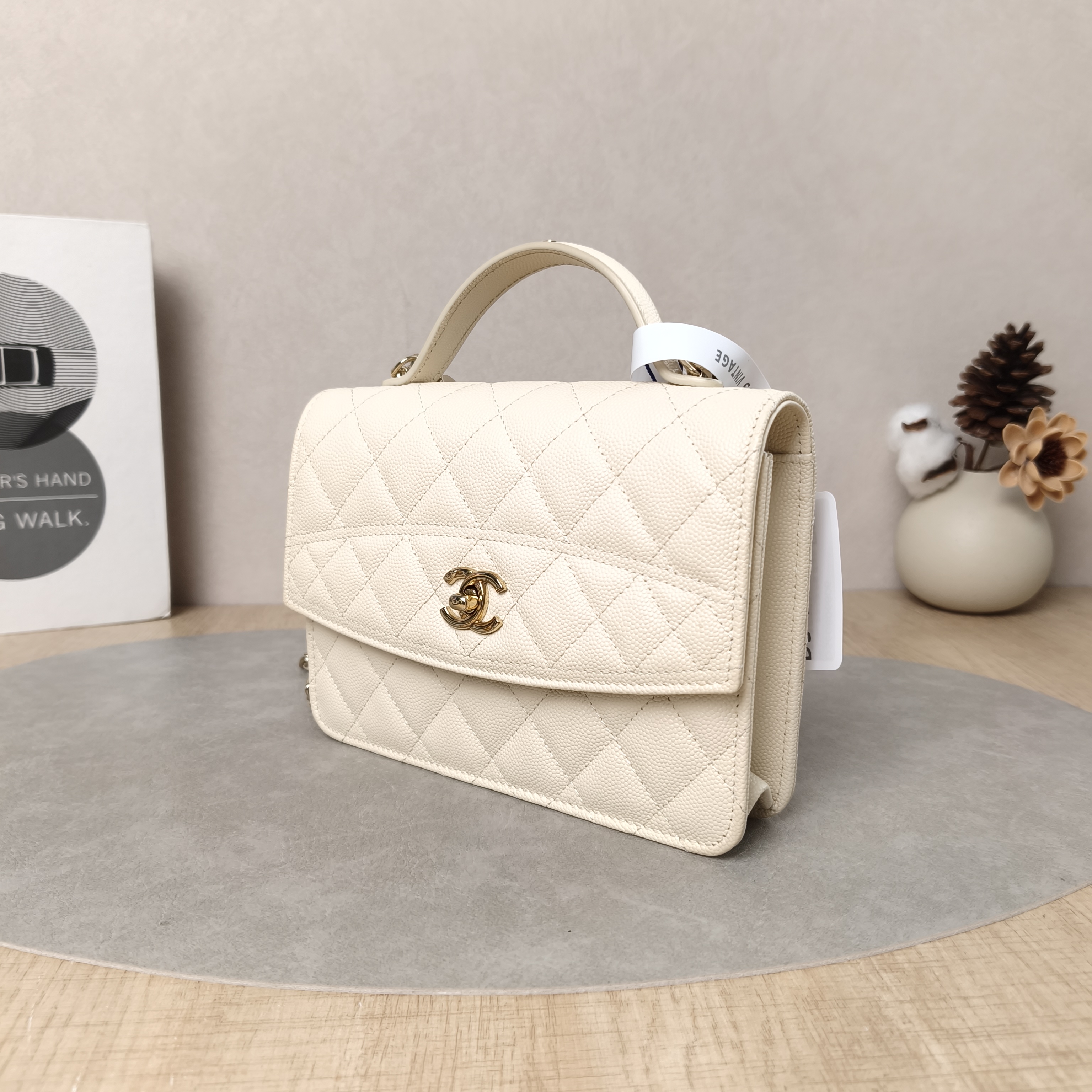 Chanel Backpack Backpack Beige Grained Calfskin One Size18.2 × 5 × 14 cm — cover view 6 of 6