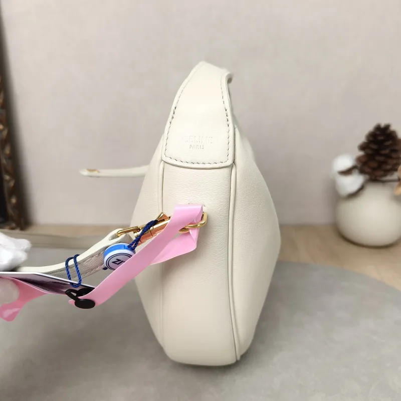 CELINE Crossbody Bag TEEN LULU hobo White Calfskin Small21 × 5 × 24 cm — detail view 11 of 19