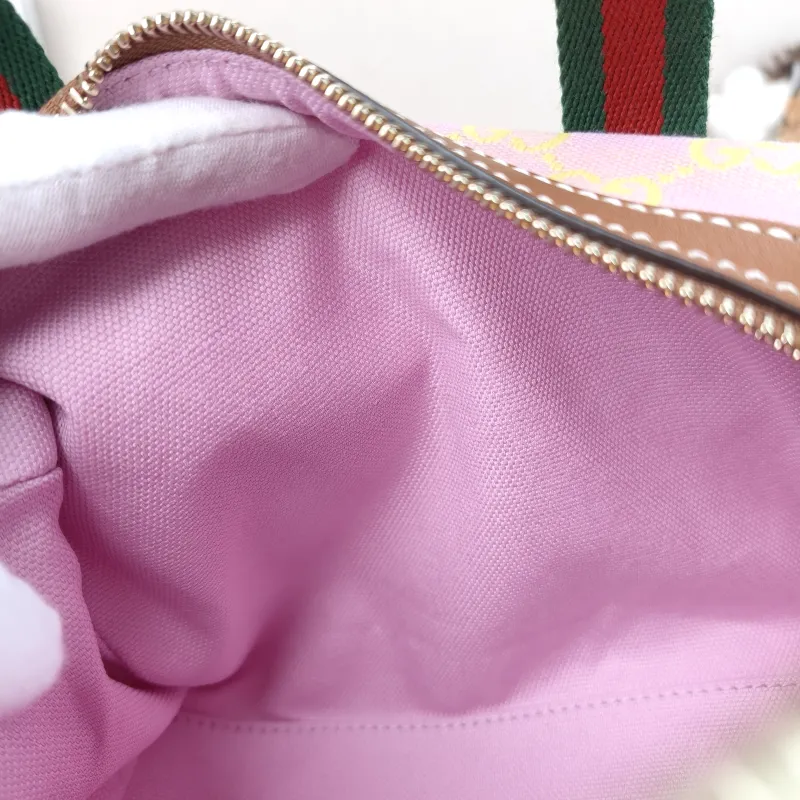 GUCCI Top Handle Bag Ophidia Pink Canvas One Size 20 × 12 × 13 cm — detail view 10 of 11