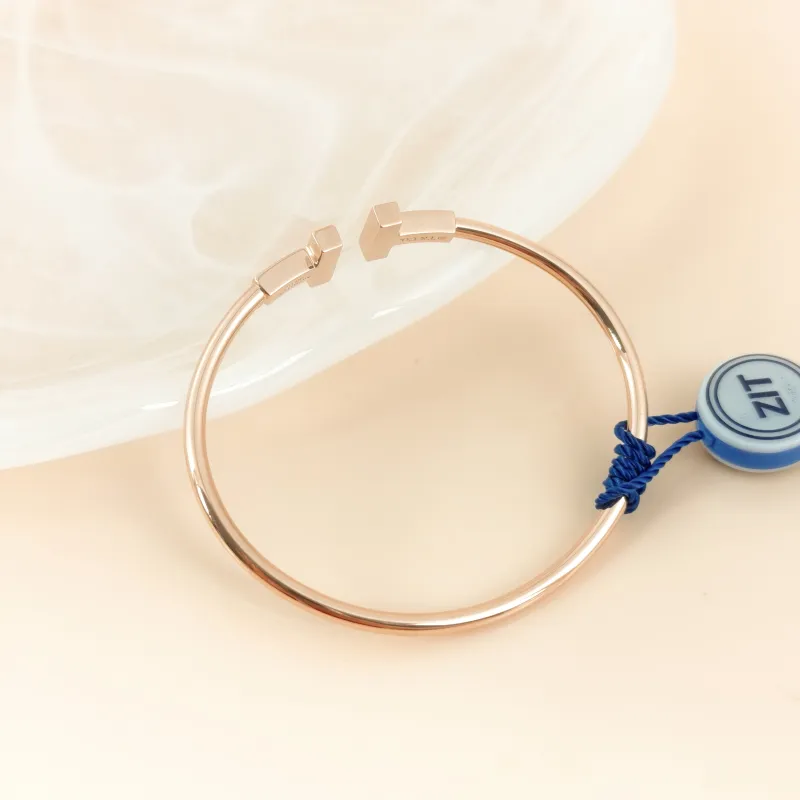 Tiffany&Co. Bangle T Collection T Bangle Diamond18KR ose Gold One Size 14.7cm — cover view 7 of 7