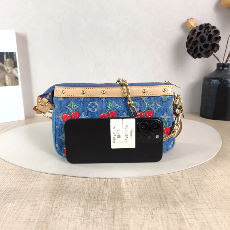 Louis Vuitton Shoulder Bag Pochette Accessoires Two Straps Blue · One Size 22 × 4 × 13 cm — cover view 3 of 6