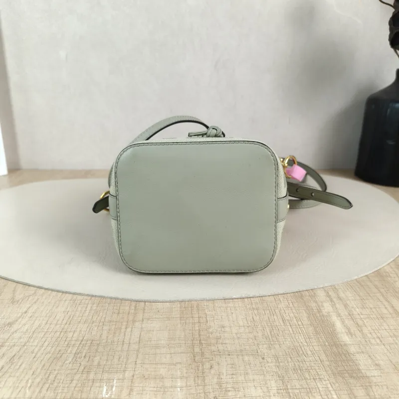 FENDI Crossbody Bag Mon Tresor Bucket Bag Green Canvas Mini 12 × 10 × 18 cm — cover view 3 of 5