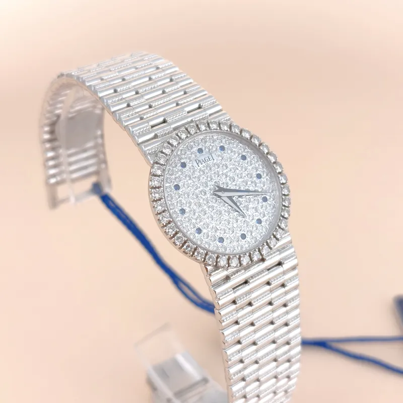 PIAGET Watch Pavé Diamond Vintage Silver White Gold One Size 18KW hite Gold 24 — cover view 5 of 7