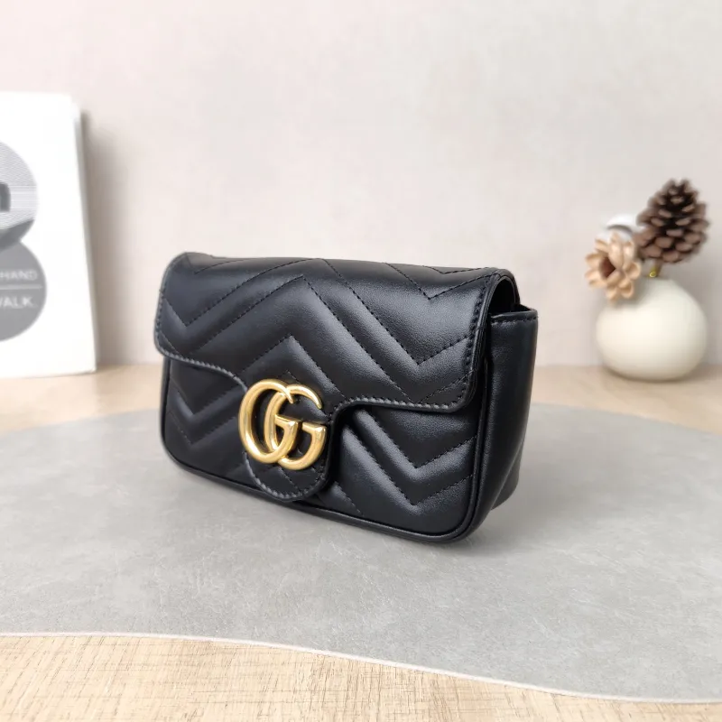 GUCCI Crossbody Bag GG Marmont Mini Marmont Mini Black Calfskin Mini 16.5 × 4.5 × 9.5 cm — cover view 5 of 5