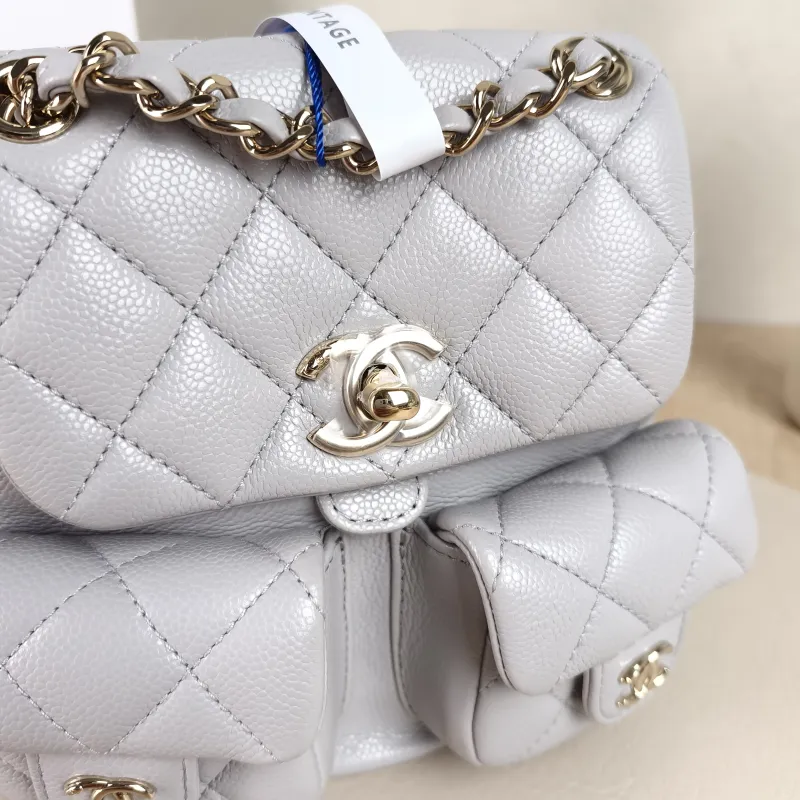 Chanel Backpack Duma Grey Grained Calfskin Small16.5 × 10 × 17.5 cm — detail view 1 of 11