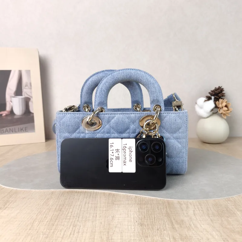 DIOR Top Handle Bag Lady D-Joy Blue Small 22 × 6 × 11 cm — cover view 5 of 6