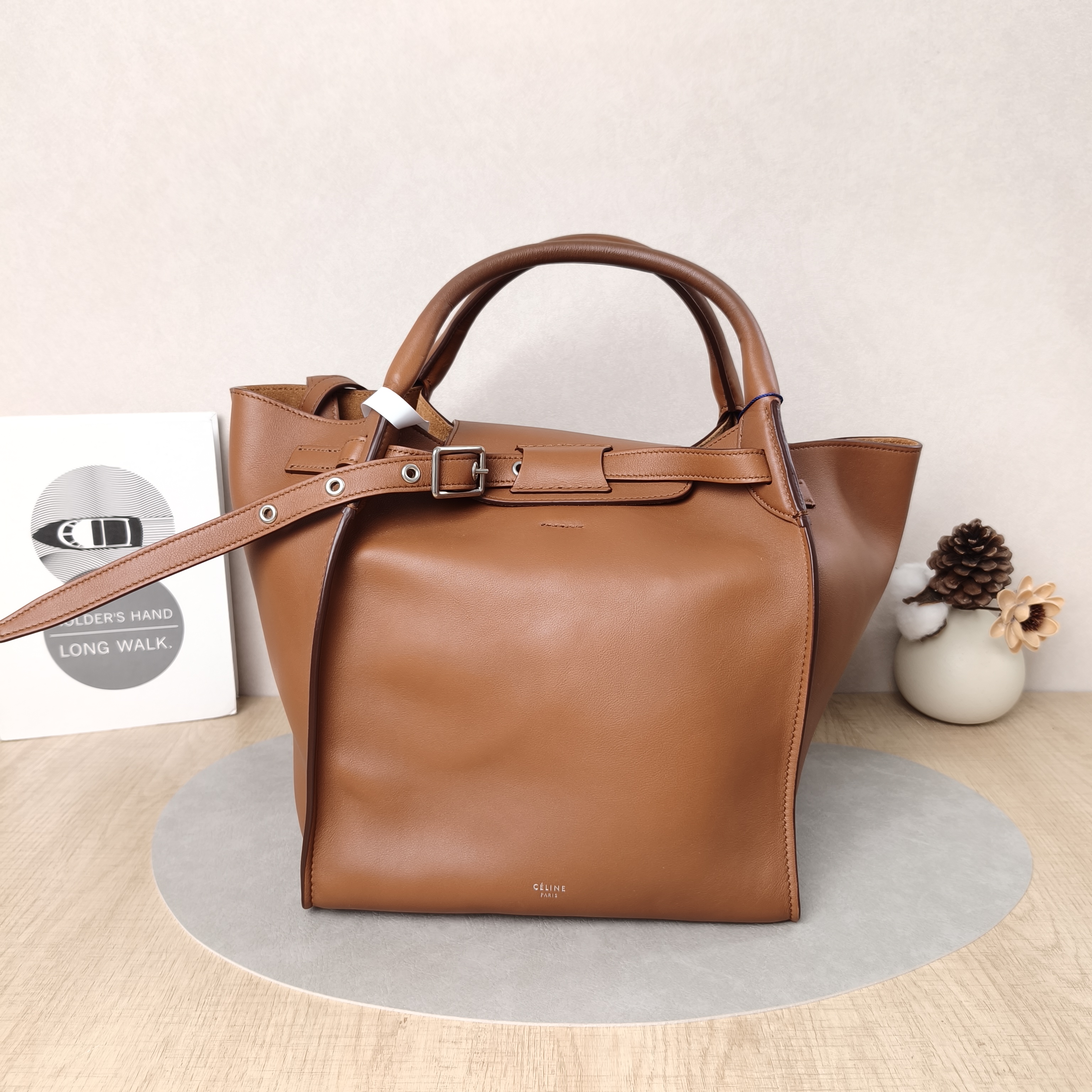 CELINE Top Handle Bag Big Bag Top Handle Bag Brown Calfskin Small Big Bag Top Handle Bag