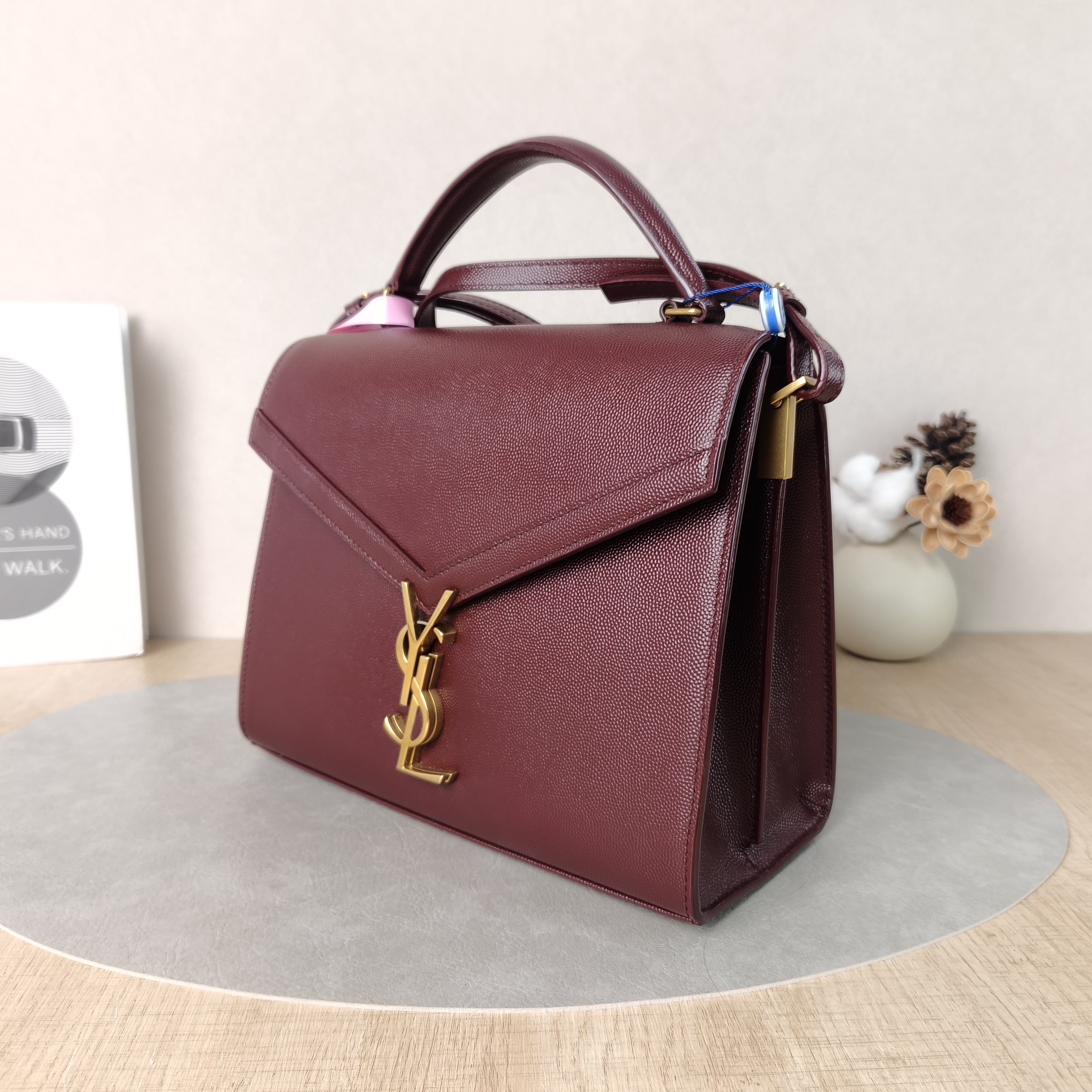 SAINT LAURENT Shoulder Bag Cassandra Shoulder Bag Burgundy Calfskin Medium24.5 × 11.5 × 20 cm — cover view 5 of 5