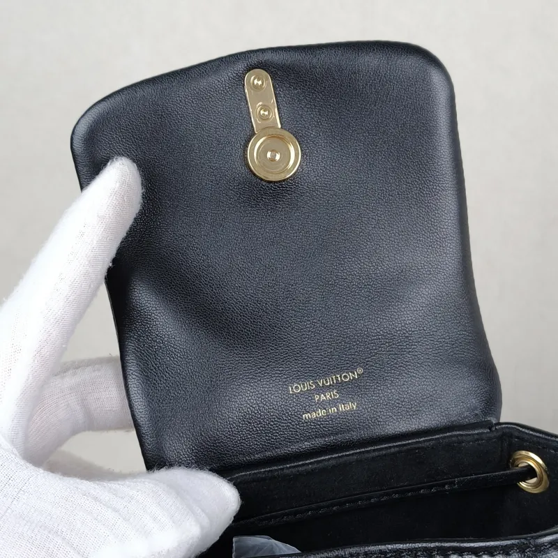 Louis Vuitton Backpack Coussin Backpack Black with Gold-Tone Hardware Lambskin Mini 15 × 7.5 × 20 cm — detail view 1 of 14