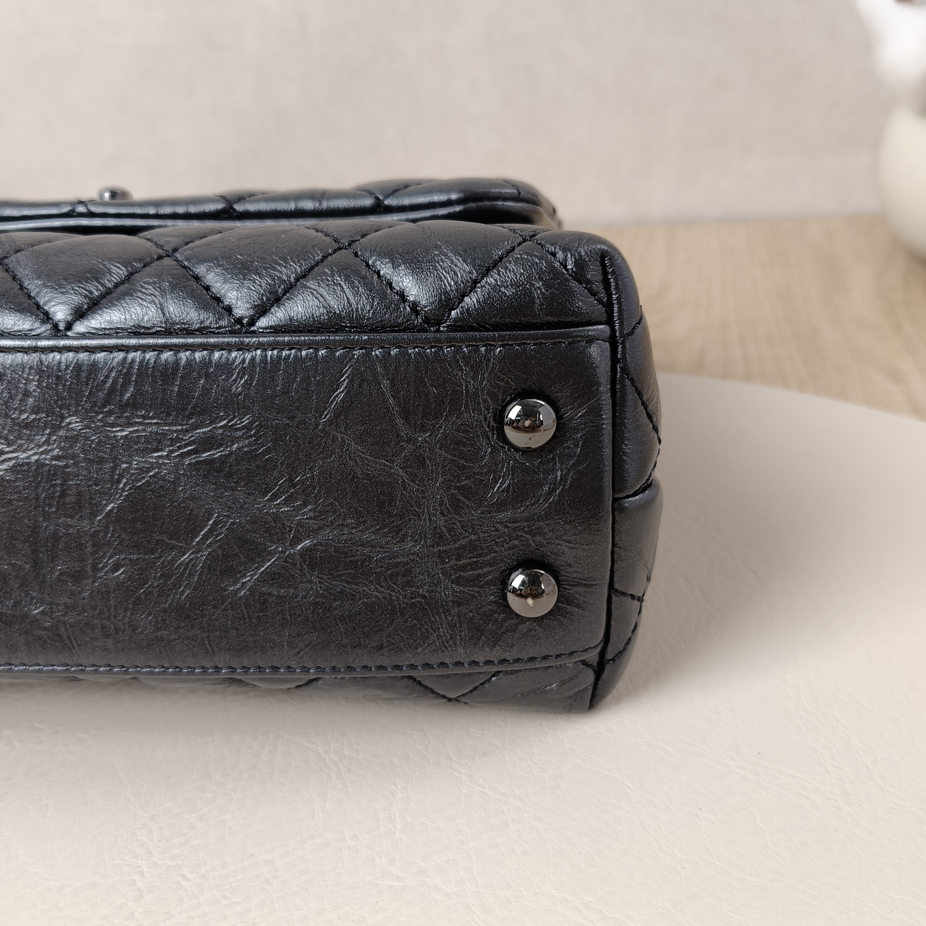 Chanel Top Handle Bag Coco Handle Grey Calfskin Small24 × 10 × 14 cm — cover view 4 of 10