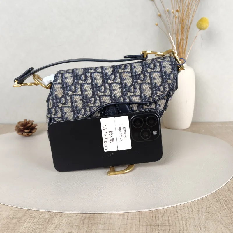 DIOR Top Handle Bag Saddle Blue Canvas Mini 19 × 6 × 15 cm — cover view 5 of 5