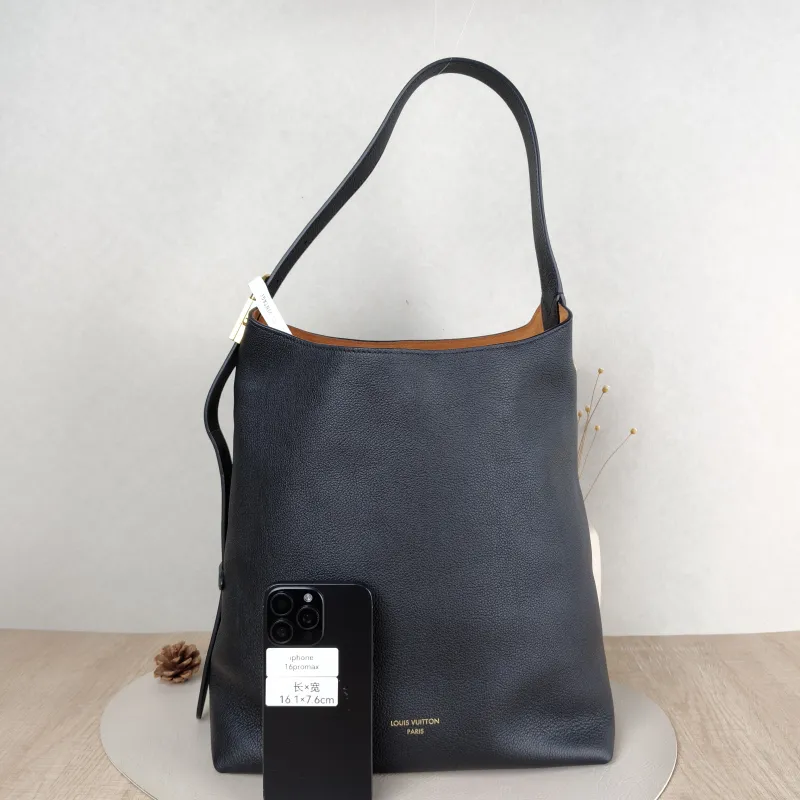 Louis Vuitton Shoulder Bag Low Key Hobo Shoulder Bag Black Calfskin Medium 31 × 18 × 35 cm — cover view 5 of 5