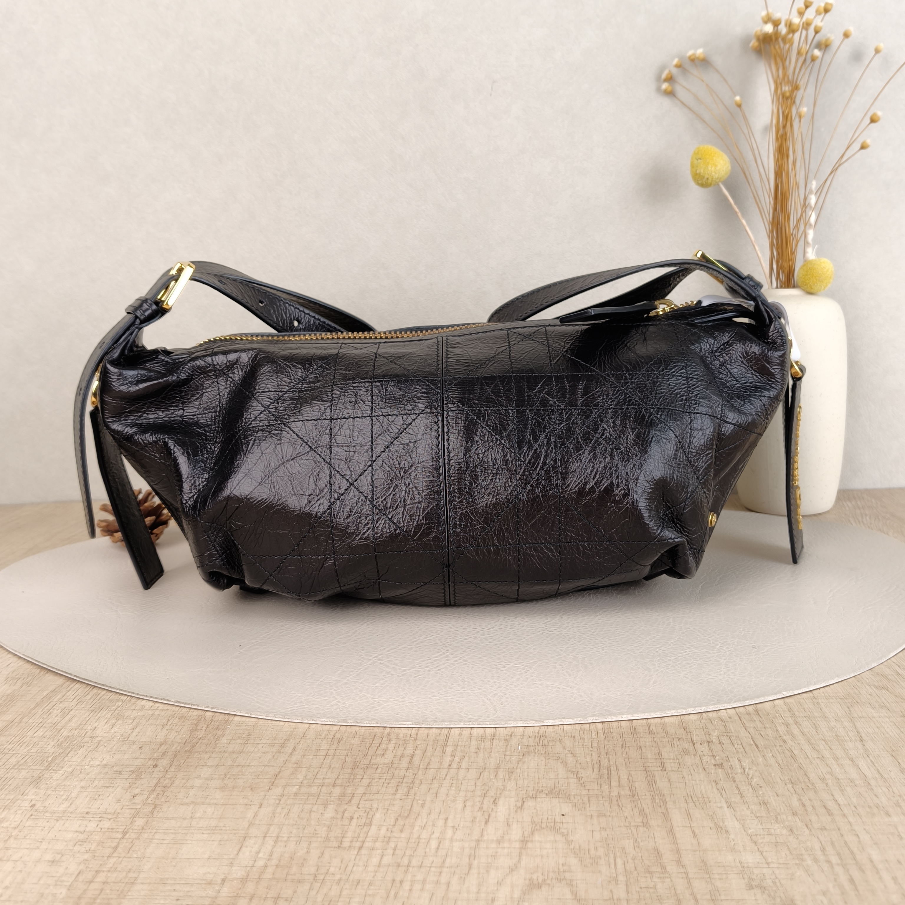 DIOR Shoulder Bag D-Journey Shoulder Bag Hobo Black Calfskin25.5 × 14 × 14.5 cm — cover view 3 of 5