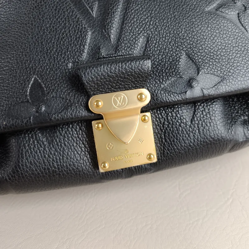 Louis Vuitton Crossbody Bag Favorite Black Monogram Empreinte Embossed Calfskin Medium 24 × 9 × 14 cm — detail view 2 of 10