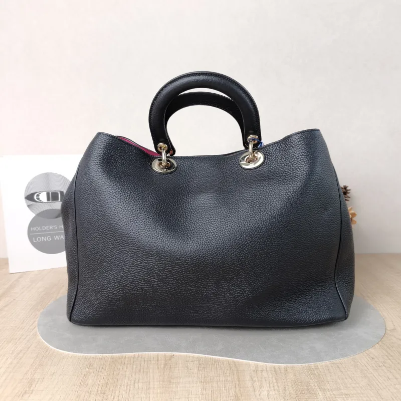 DIOR Top Handle Bag issimo Tote Bag Black Calfskin Large38 × 12 × 27 cm — cover view 4 of 6
