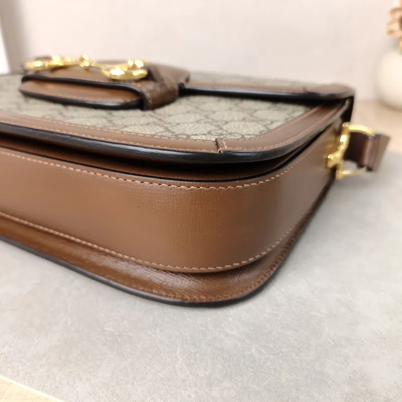 GUCCI Shoulder Bag Horsebit 1955 Horsebit Medium Monogram PVC Medium 25 × 8 × 18 cm — detail view 7 of 14