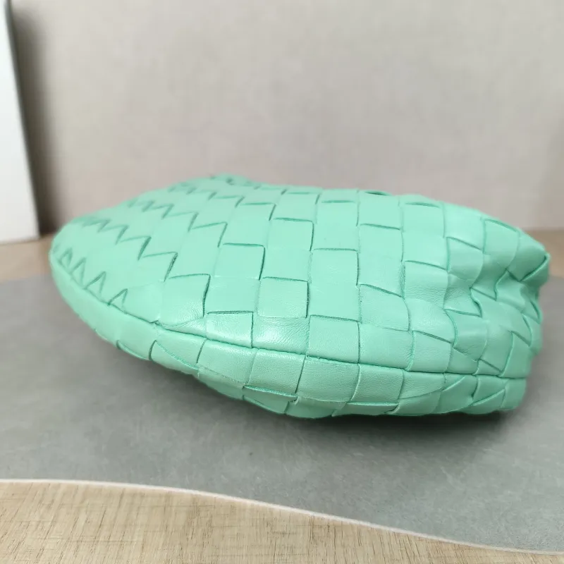 Bottega Veneta Top Handle Bag Jodie Green Lambskin Mini 28 × 8 × 23 cm — detail view 10 of 11