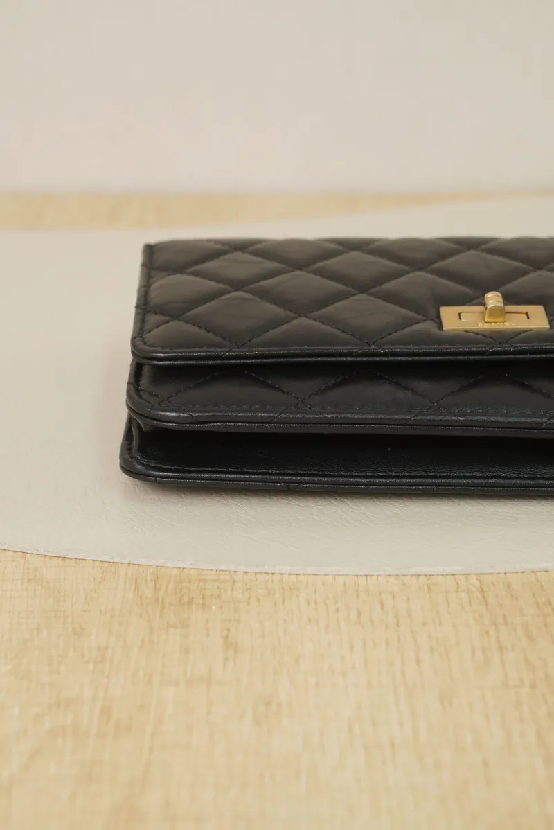 Chanel 2.55woc Black with Gold-Tone Hardware Calfskin27 · Authenticity Card · 19.2 × 3.5 × 12.3 cm — cover view 5 of 7