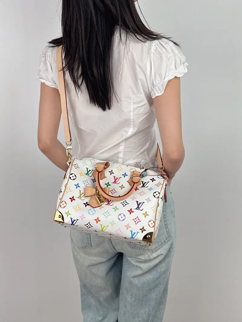 Louis Vuitton Crossbody Bag Speedy25 Multicolore PVC Medium 25 × 15 × 19 cm — on-model view 2 of 3