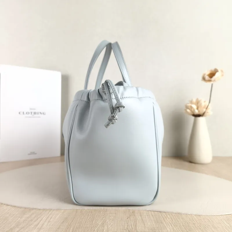 CELINE Top Handle Bag CABAS TRIOMPHE Blue Calfskin Small 22 × 15 × 17 cm — detail view 5 of 12