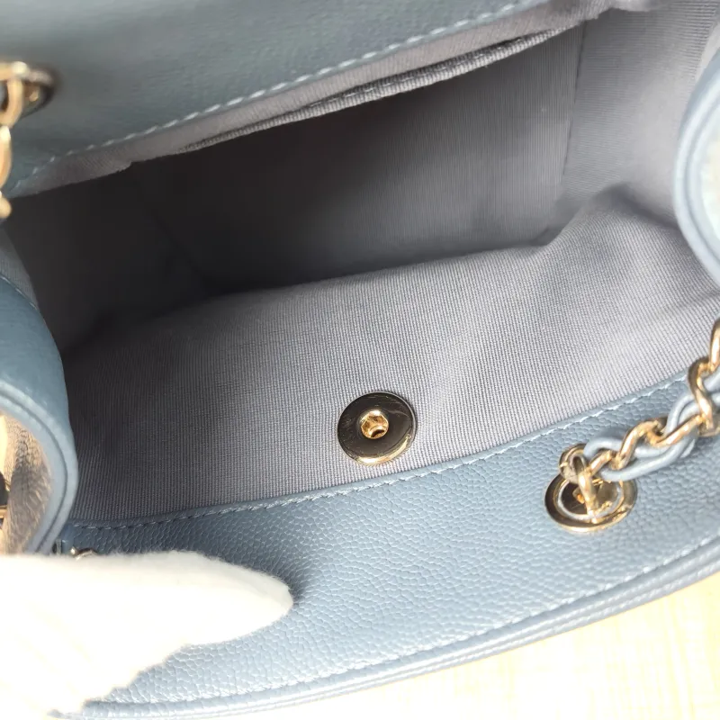 Chanel Backpack duma Blue Grained Calfskin Small 18 × 9.5 × 19 cm — detail view 5 of 10