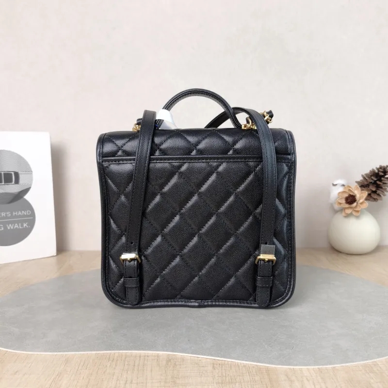 Chanel Backpack Backpack Black Grained Calfskin One Size 22 × 7 × 19.5 cm — cover view 5 of 5