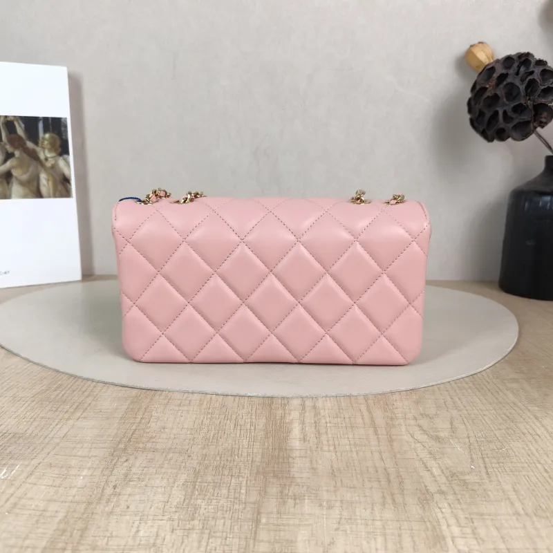 Chanel Crossbody Bag Collection Baguette Bag Pink Lambskin Small 21.5 × 4 × 12 cm — cover view 5 of 6