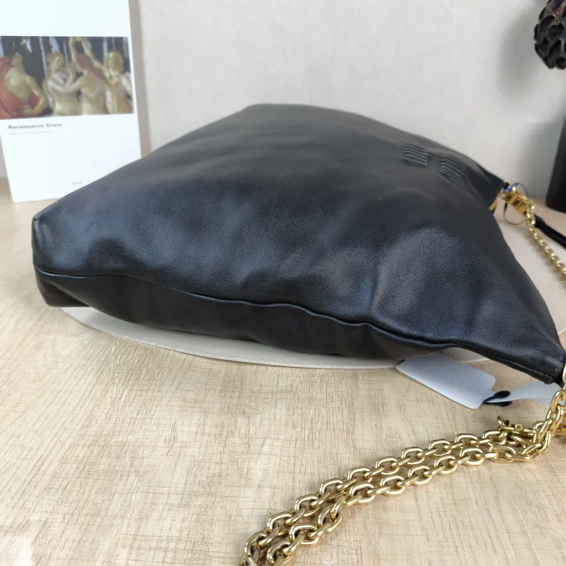 Miumiu Crossbody Bag Hobo Shoulder Crossbody Bag Black Calfskin One Size 38 × 6 × 34 cm — detail view 5 of 10