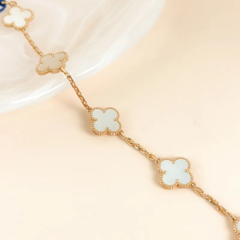 Van Cleef & Arpels Bracelet Alhambra Alhambra Collection Five-Motif Bracelet Pearl · White Mother-of-Pearl18KY ellow Gold Vintage Small19cm — cover view 2 of 8