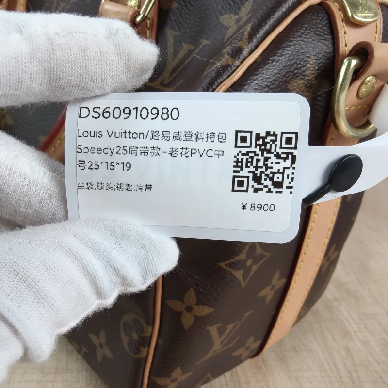 Louis Vuitton Crossbody Bag Speedy25Shoulder Strap Edition-Monogram PVC Medium25 × 15 × 19 cm — detail view 1 of 12