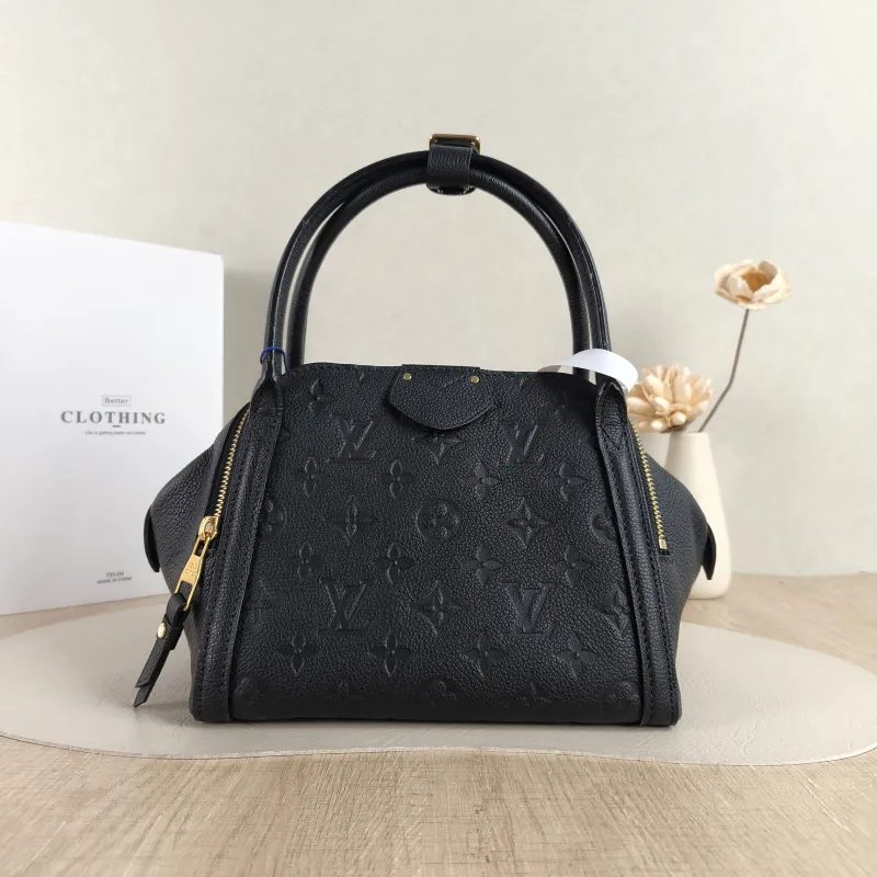 Louis Vuitton Top Handle Bag Top Handle Bag Black Calfskin One Size 21 × 15 × 16 cm