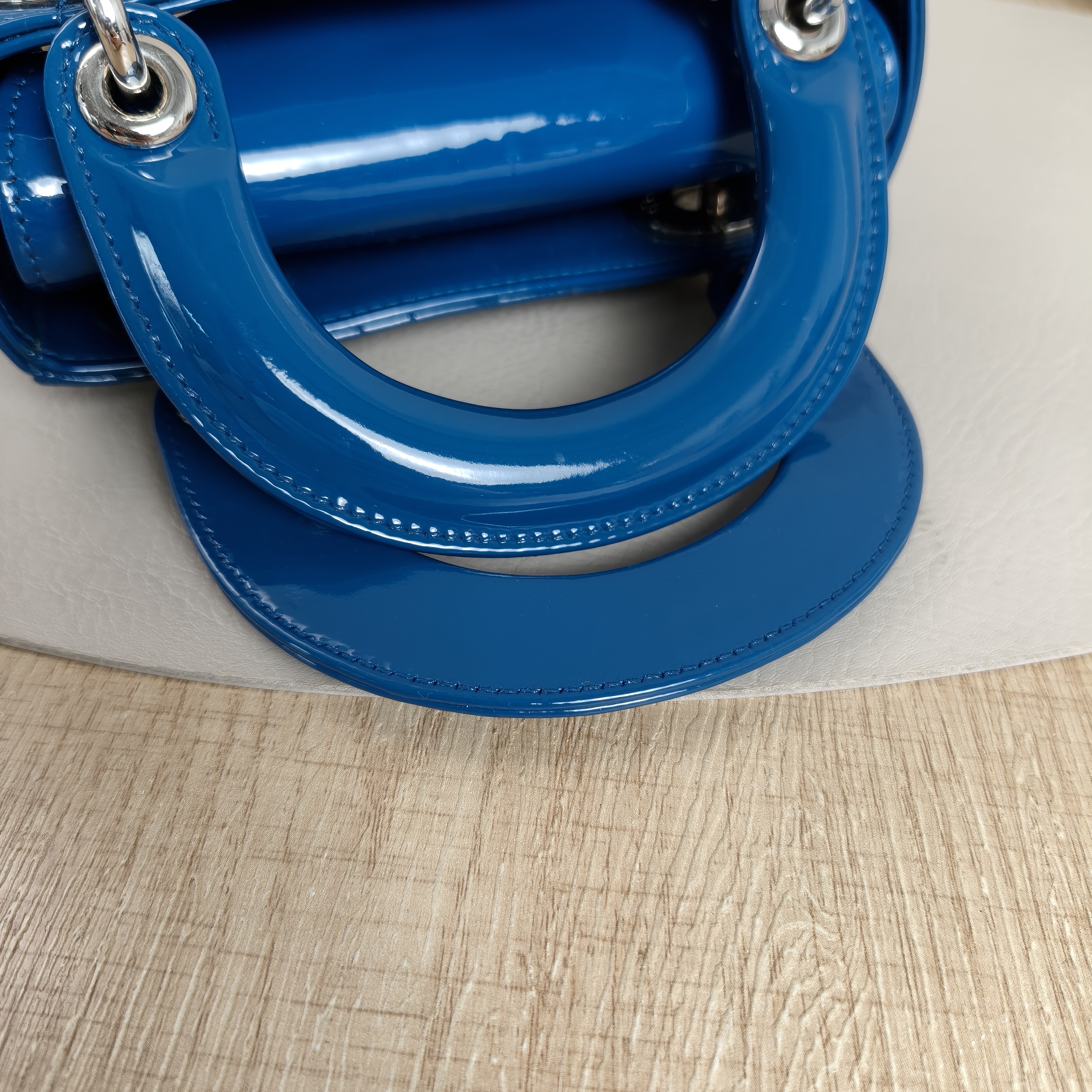 DIOR Crossbody Bag Lady Lady Dior Bag Blue Patent Leathermini17 × 7 × 15 cm — cover view 3 of 12