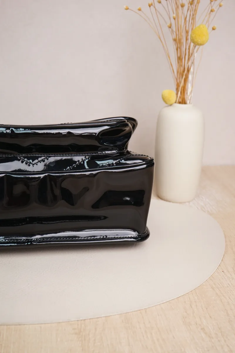 SAINT LAURENT Niki D Medium Black Patent Leather · Dust Bag · 28 × 8.5 × 20 cm — cover view 6 of 7