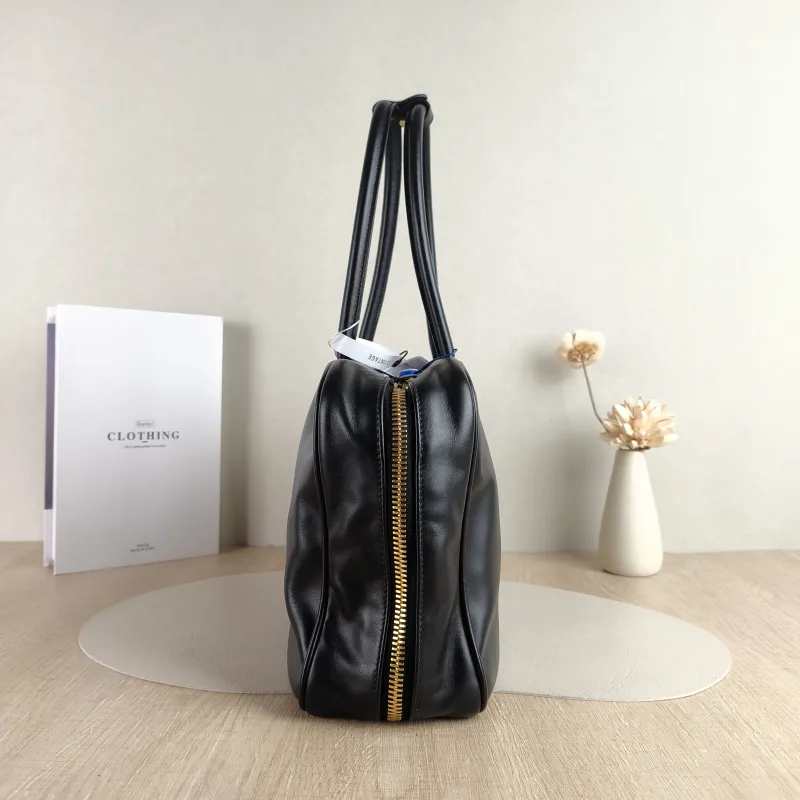 Miumiu Top Handle Bag Beau Black Calfskin Large 34 × 10 × 23 cm — detail view 11 of 12
