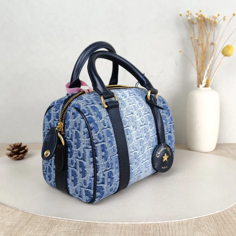 DIOR Crossbody Bag Groove 20 Top Handle Bag Blue Small 20.5 × 12 × 13.5 cm — cover view 4 of 5