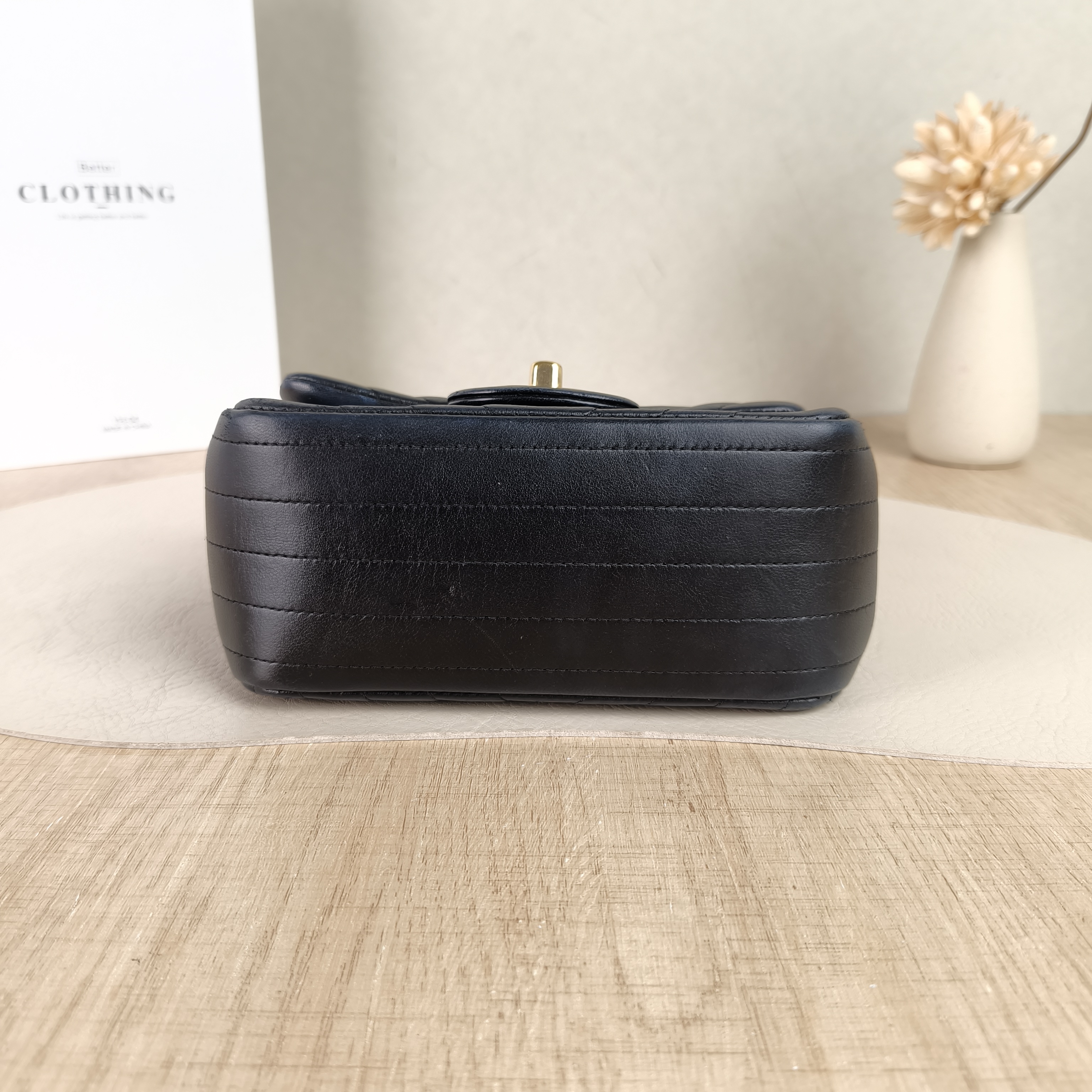 Chanel Crossbody Bagv Classic Flap Mini CF Mini Black Calfskinmini17 × 8 × 13.5 cm — cover view 5 of 5