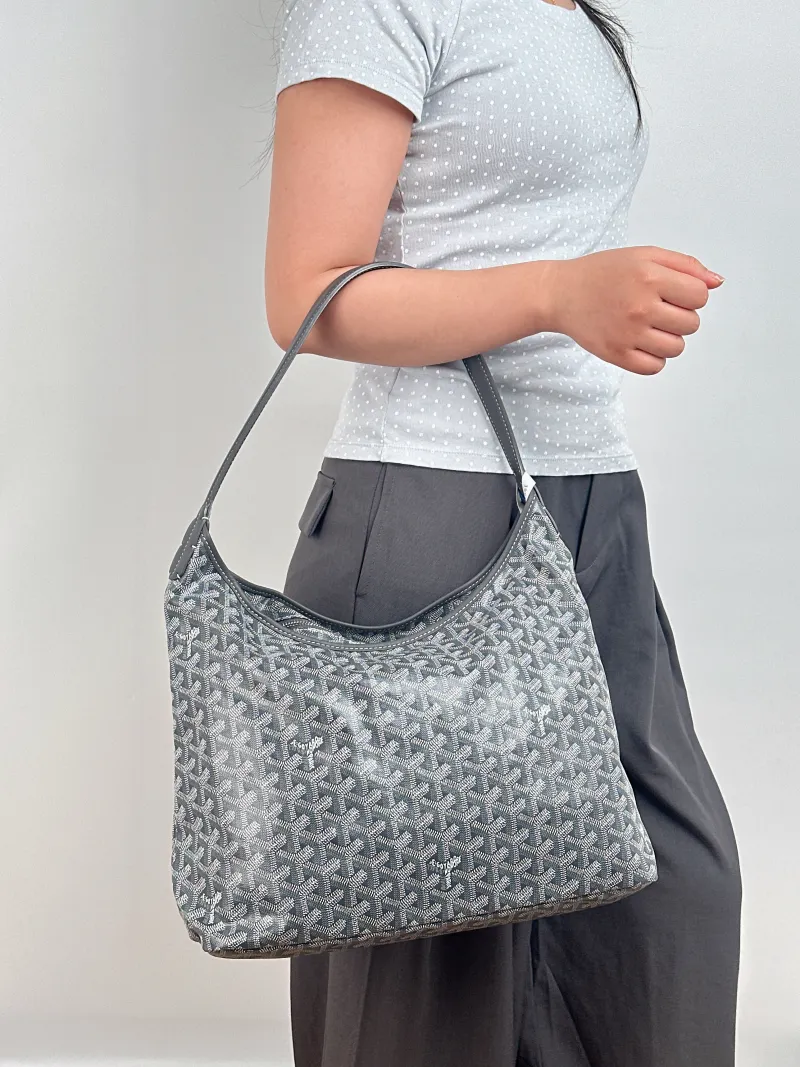 GOYARD Shoulder Bag Boheme Hobo​ Grey ine Canvas Small 43 × 14 × 27 cm — on-model view 1 of 2