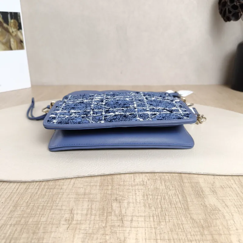 DIOR Shoulder Bag Shoulder Bag Blue Calfskin19 × 4 × 14 cm — cover view 5 of 5