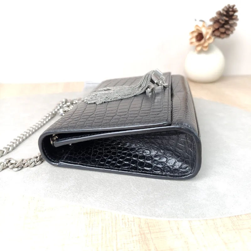 SAINT LAURENT Crossbody Bag KATE Edition Black Calfskin Small20 × 5 × 12.5 cm Conditioned — detail view 9 of 11