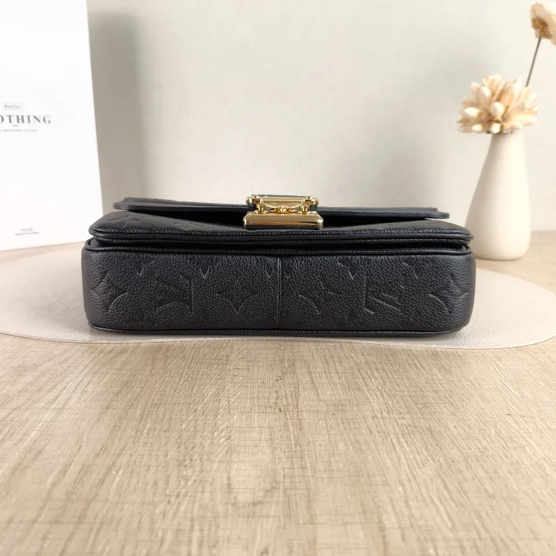 Louis Vuitton Crossbody Bag Marceau Chain Bag Black Monogram Empreinte Embossed Calfskin 24.5 × 6.5 × 15 cm — cover view 6 of 6