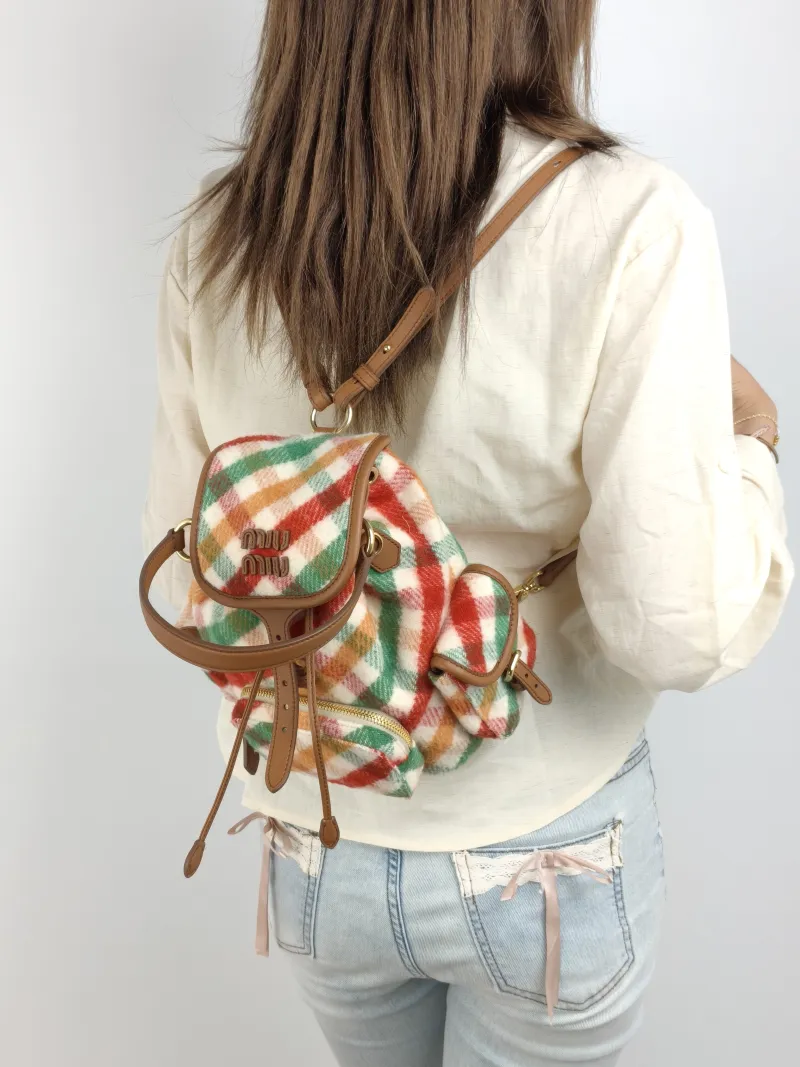 Miumiu Backpack Backpack Colorblock Medium 18 × 11.5 × 22 cm — on-model view 3 of 3