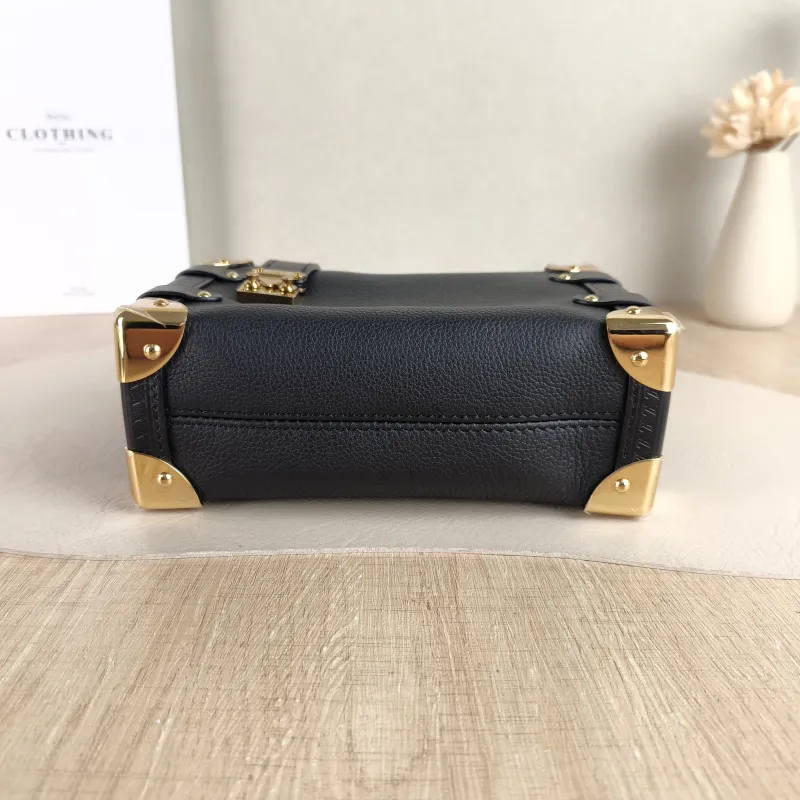 Louis Vuitton Crossbody Bag Side Trunk Box Black Calfskin Small 19 × 7.5 × 12.5 cm — cover view 5 of 5