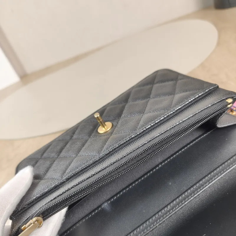 Chanel Crossbody Bag CF WOC Crossbody Bag Black Grained Calfskinmini19.2 × 3.5 × 12.3 cm — detail view 3 of 13