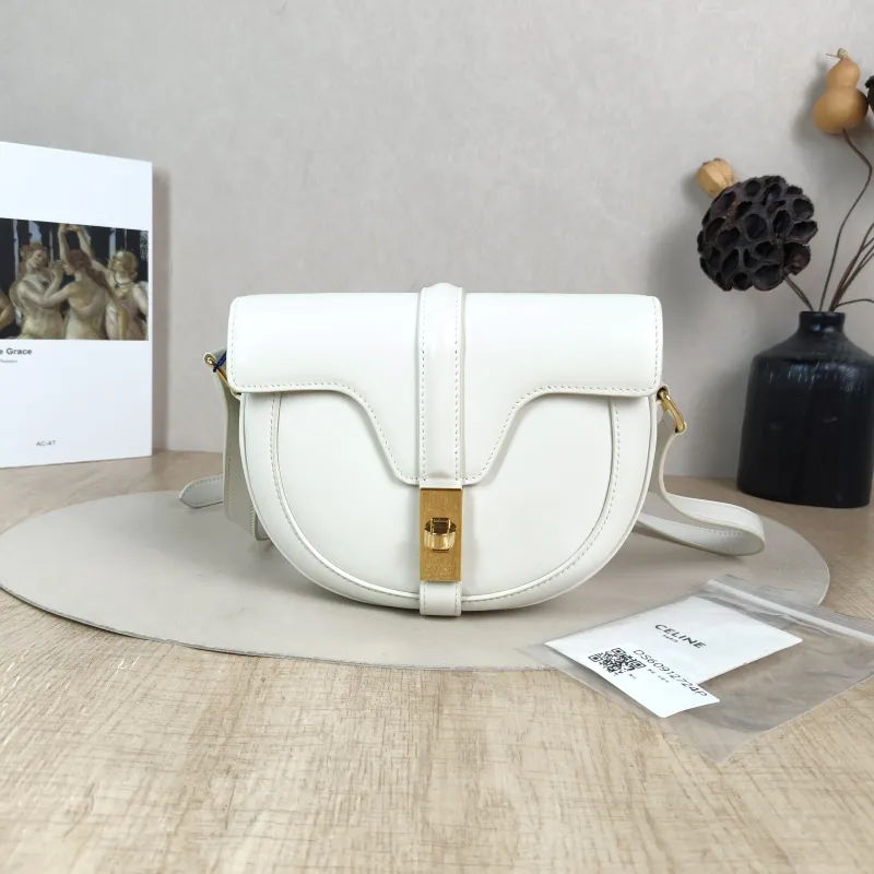 CELINE Crossbody Bag Besace 16 White Calfskin Small 19 × 6 × 17 cm — cover view 4 of 6
