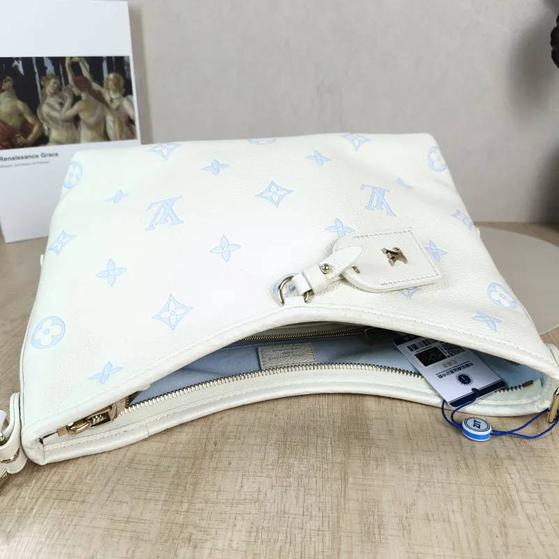 Louis Vuitton Crossbody Bag Carryall White · Blue Calfskin Small 29.5 × 12 × 24 cm — detail view 13 of 13