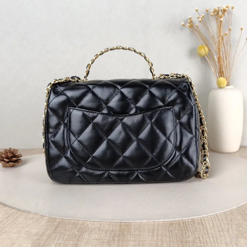 Chanel Crossbody Bag 23a Black SL ambskin Medium 25 × 10 × 16 cm — cover view 4 of 6