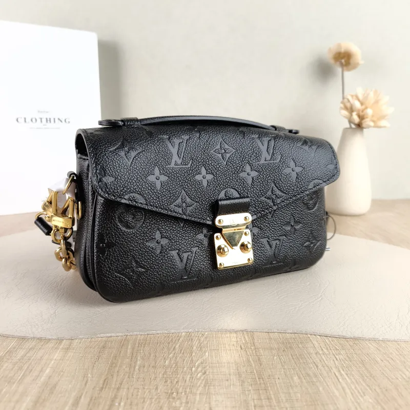 Louis Vuitton Crossbody Bag Pochette Métis East West Black Empreinte Embossed Calfskin Small 21.5 × 6 × 13.5 cm — cover view 2 of 5