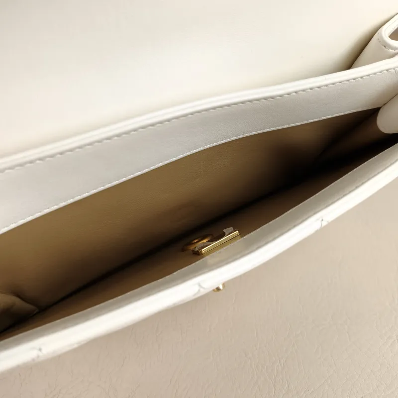 Chanel Crossbody Bag White Gold Calfskin One Size 23 × 5 × 15 cm — detail view 10 of 12